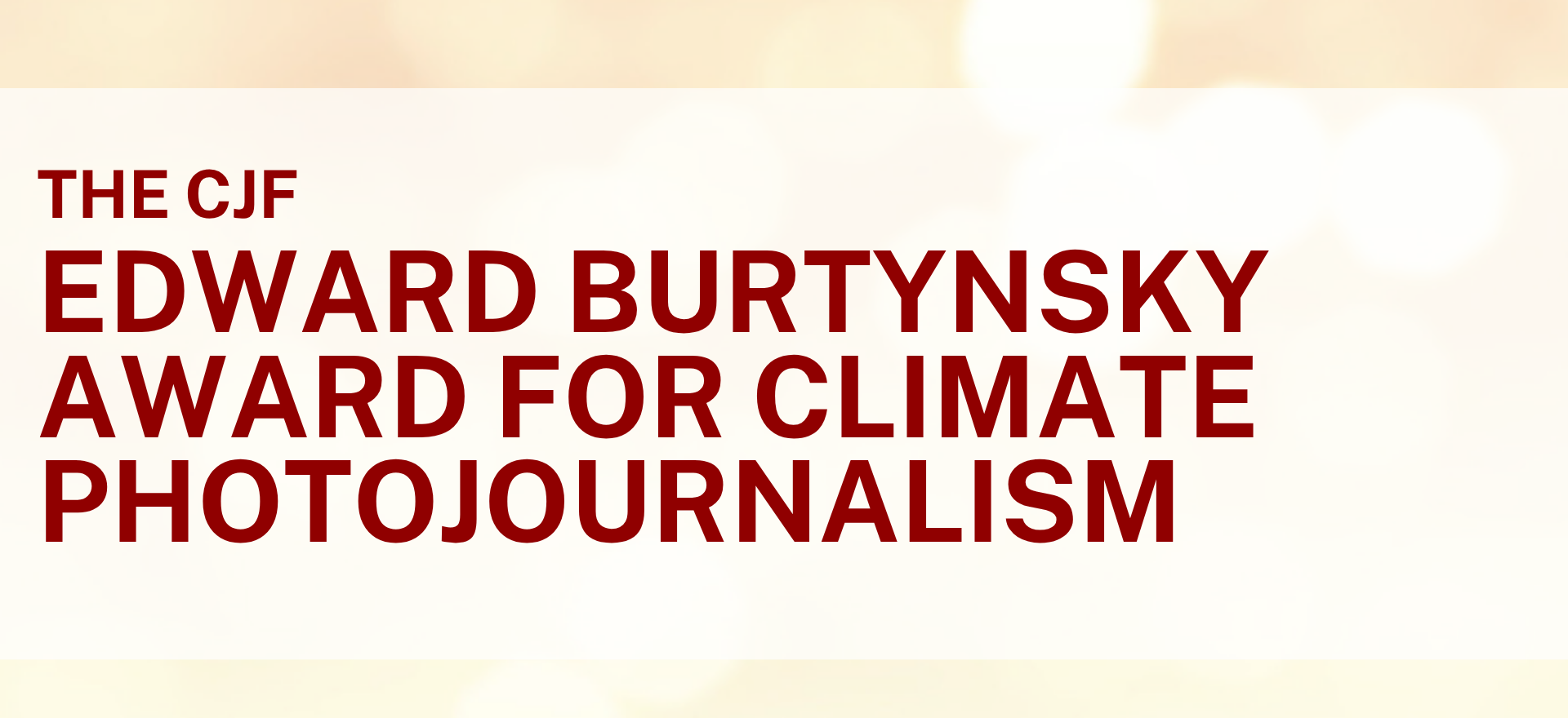 The CJF Edward Burtynsky Award for Climate Photojournalism